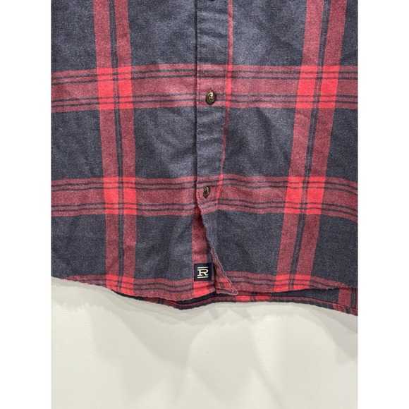 RYE by Hawker Rye Red Navy Fall Plaid Flannel Shirt XL Soft Casual Button Front - Picture 11 of 11